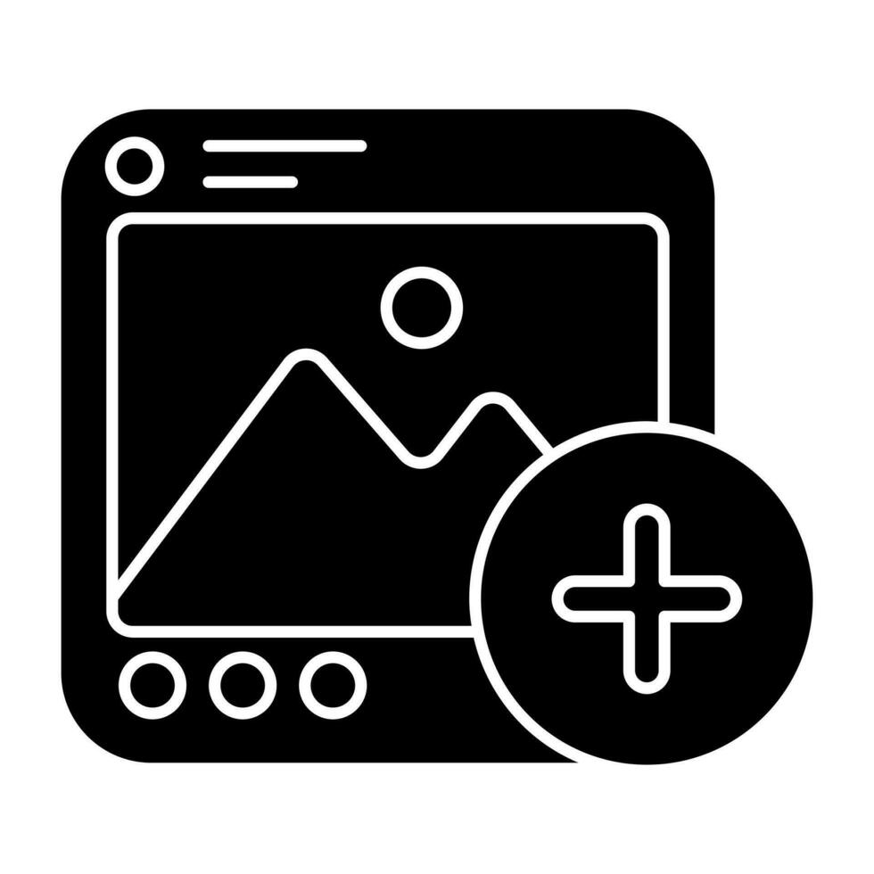 Add photo icon, editable vector