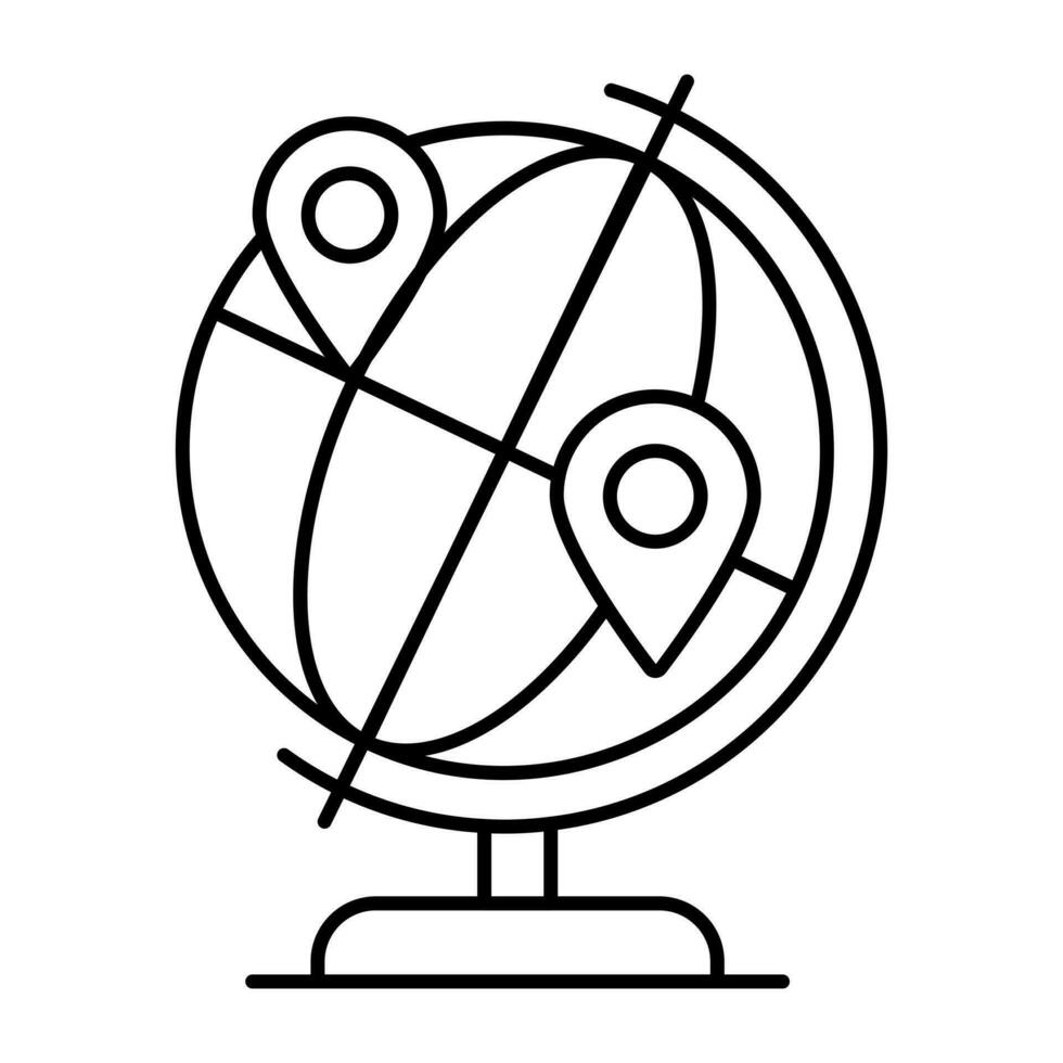 Conceptual linear design icon of map globe vector