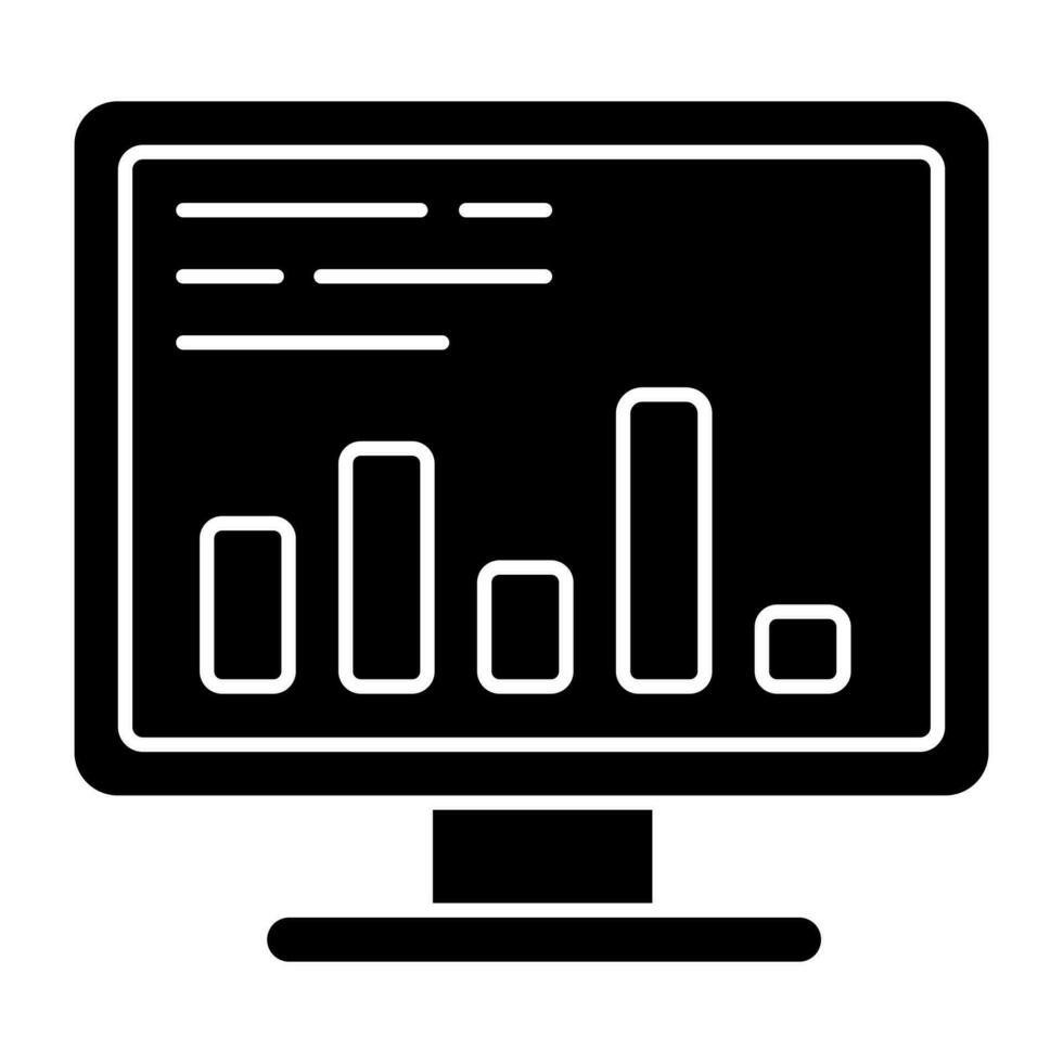 An icon design of online data analytics vector