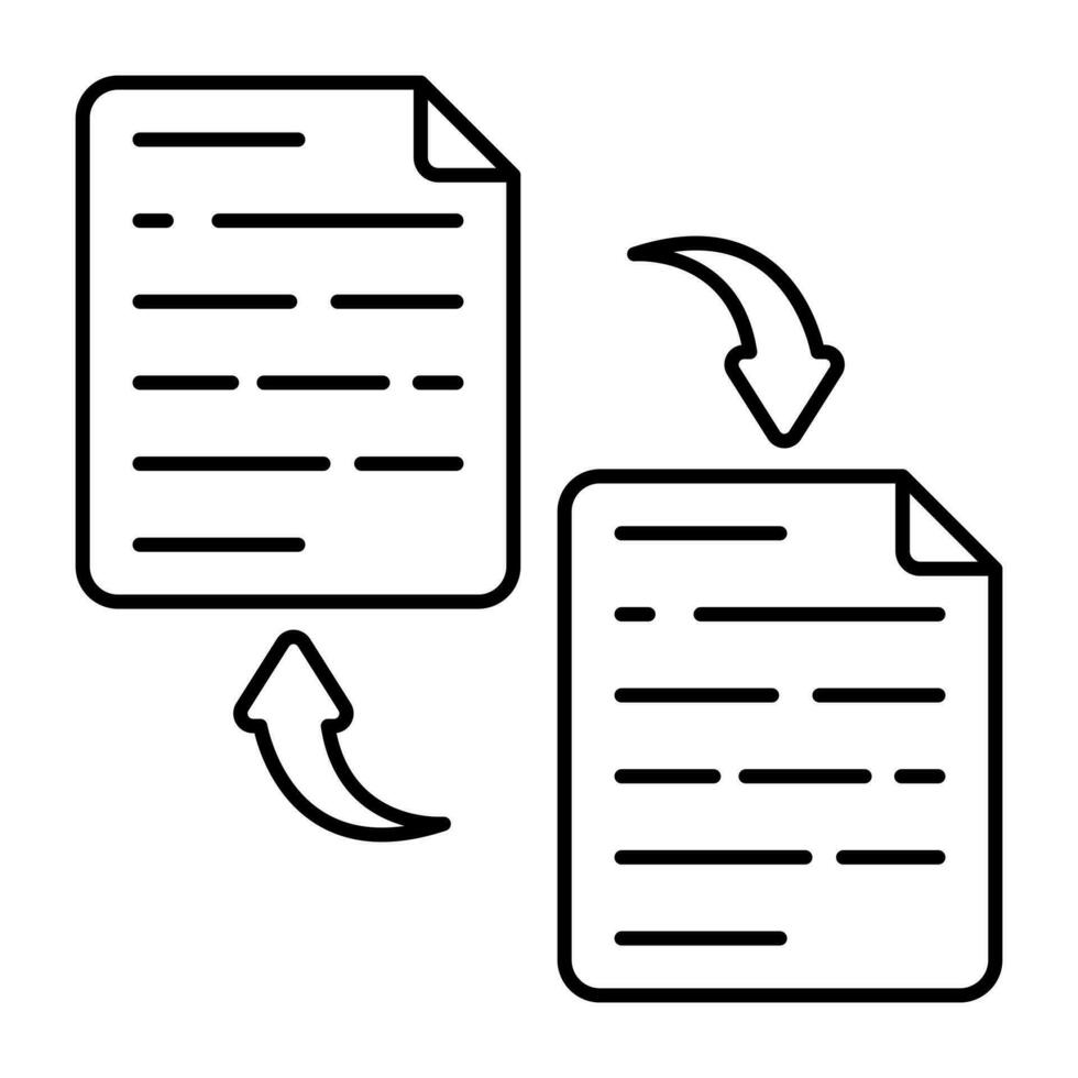 Conceptual linear design icon of file exchange vector