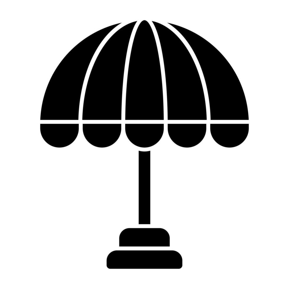 A solid design icon of outdoor umbrella vector