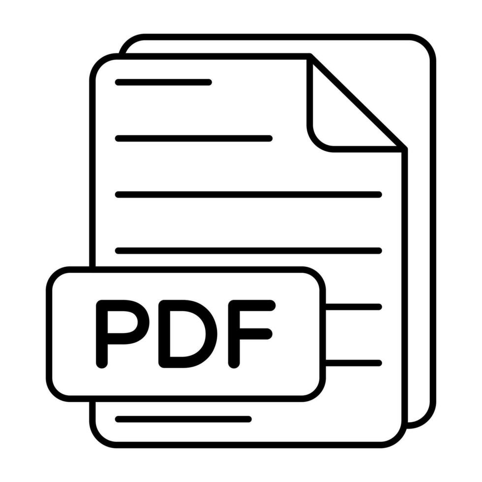 Editable design icon of pdf file vector