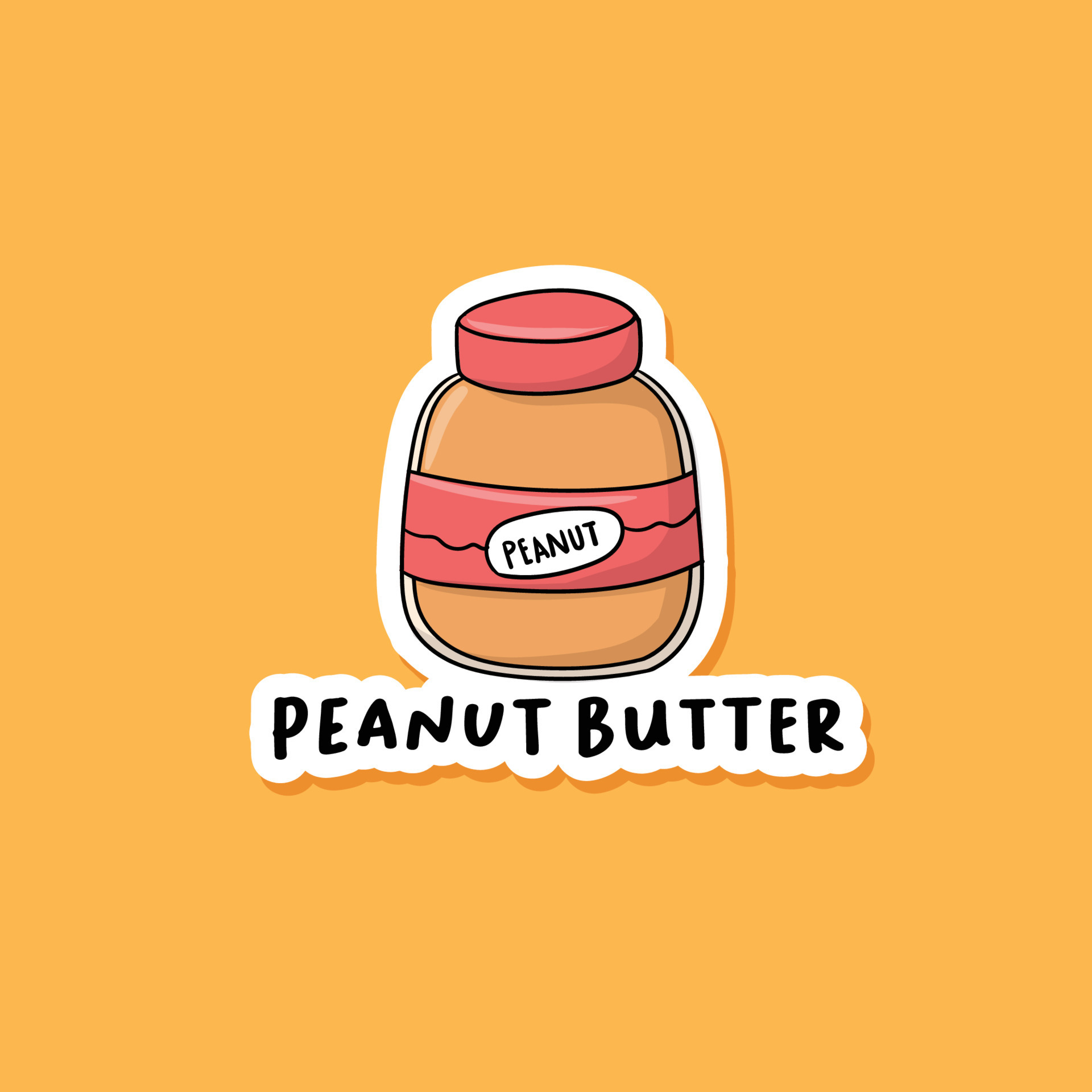Colorful hand drawn peanut butter stickers 24153495 Vector Art at Vecteezy
