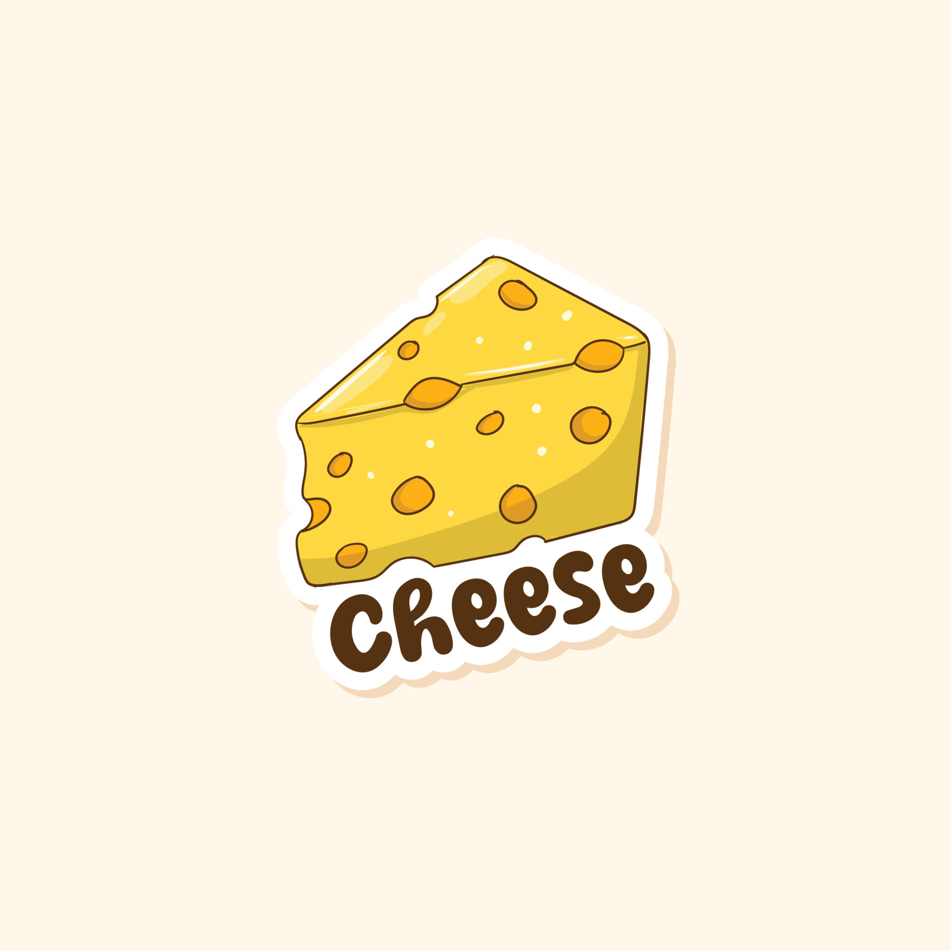 Colorful hand drawn cheese sticker 24153509 Vector Art at Vecteezy
