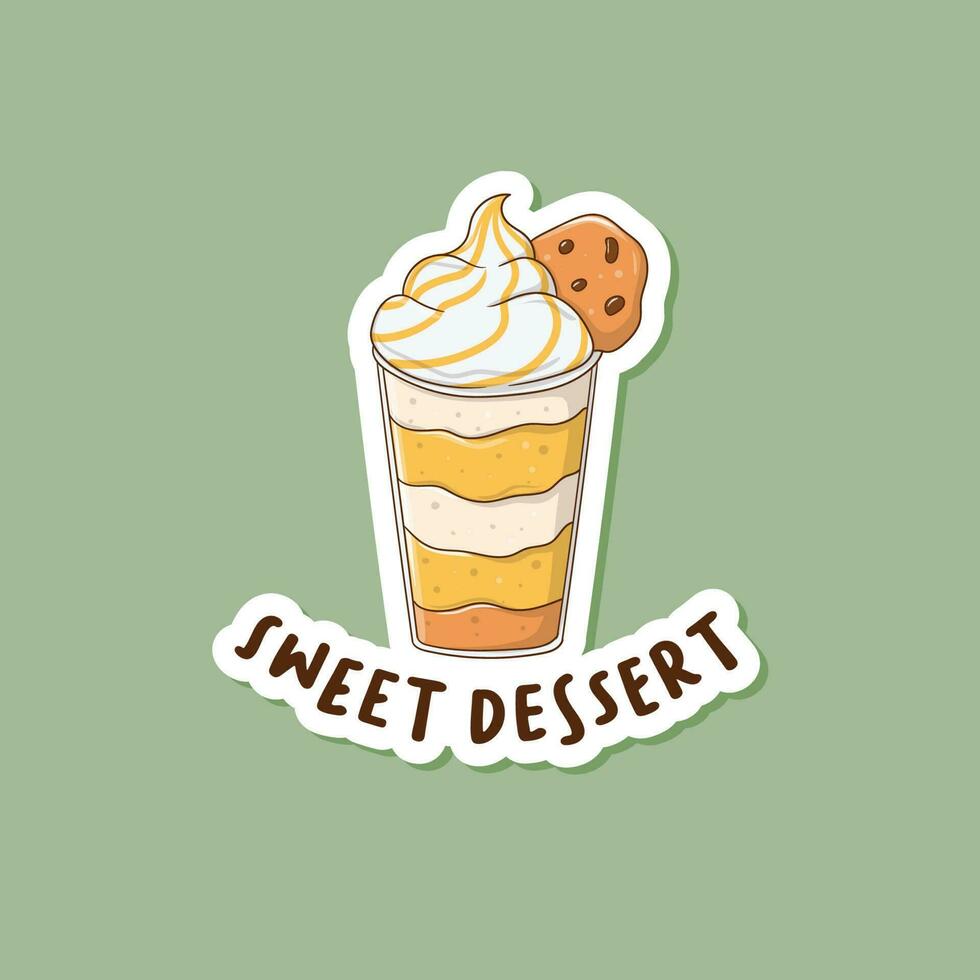 Colorful hand drawn sweet dessert sticker vector