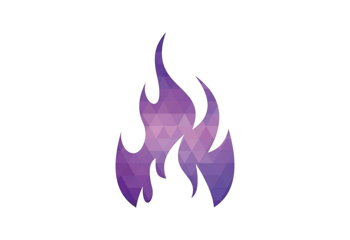 Low Poly and Creative Fire Flame logo design, Vector design concept