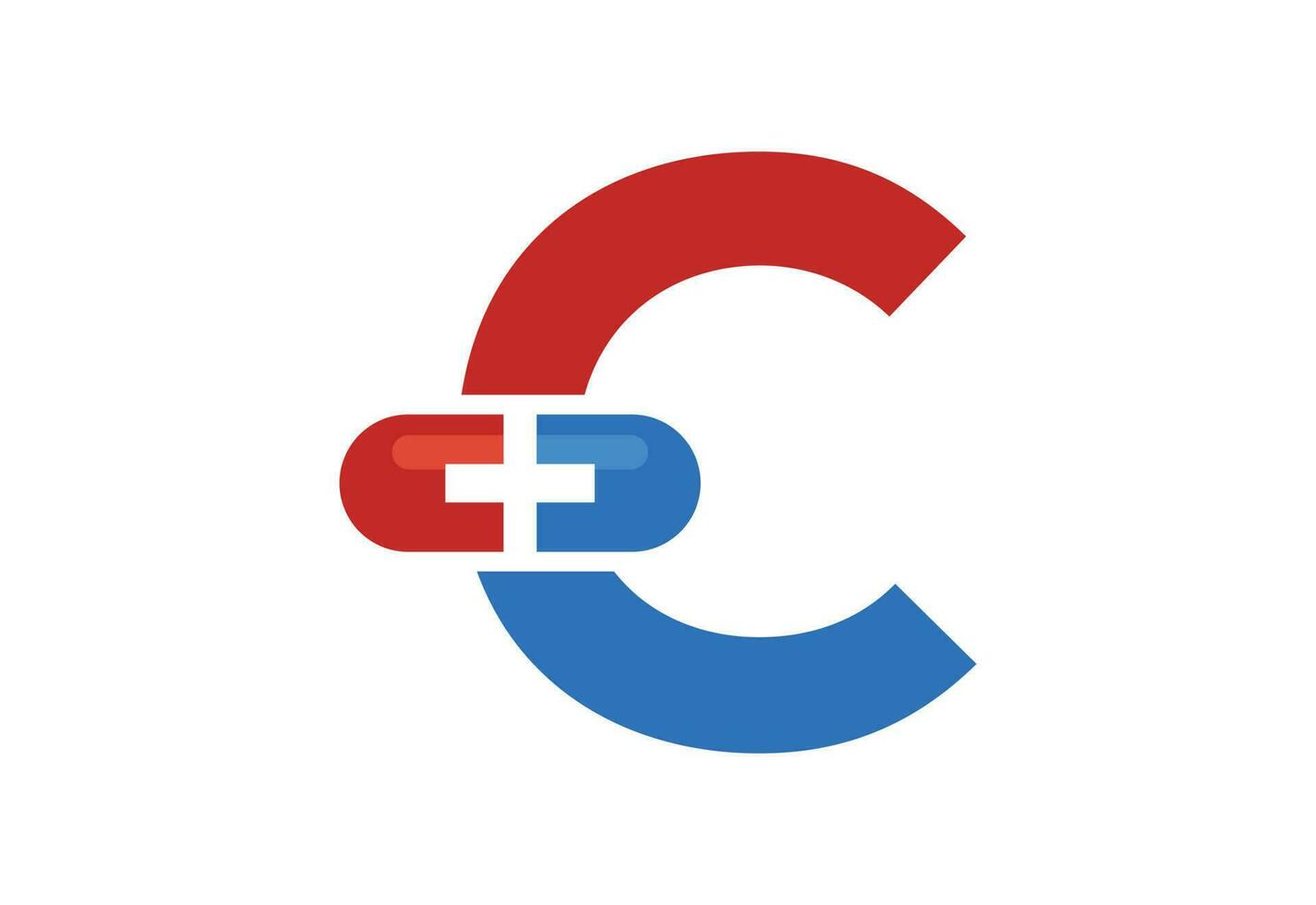 Initial C letter logo with Creative symbol, Vector design template