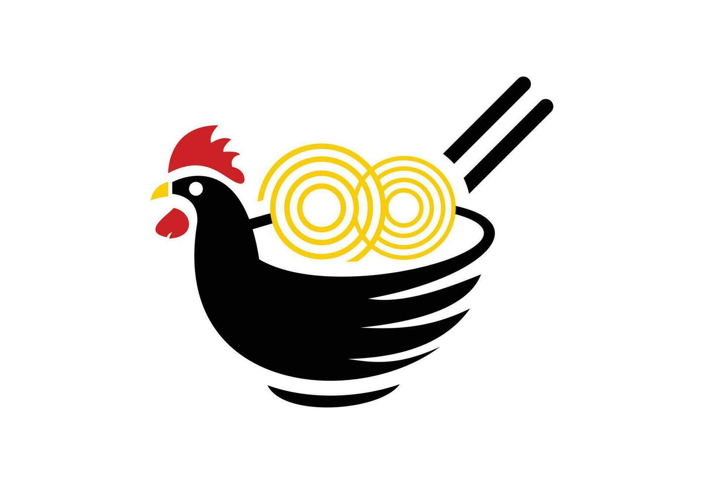 Noodle logo template, Chinese food vector design, Vector illustration