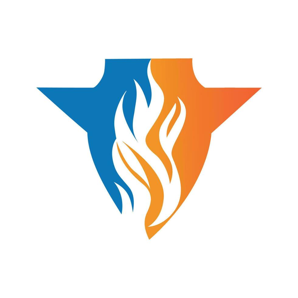 Fire shield logo vector