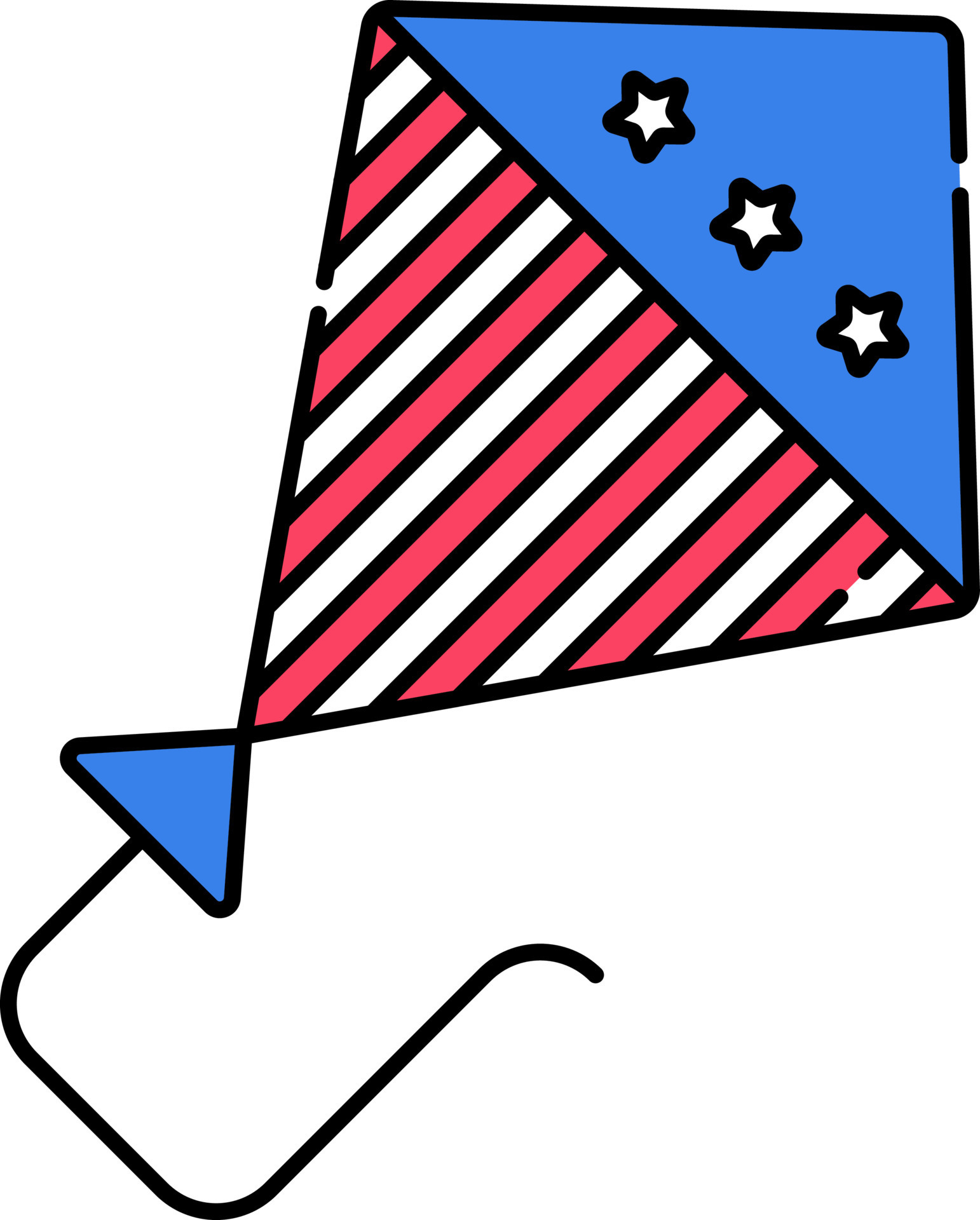 Fly American Flag Color Kite Flat Icon 24153730 Vector Art at Vecteezy