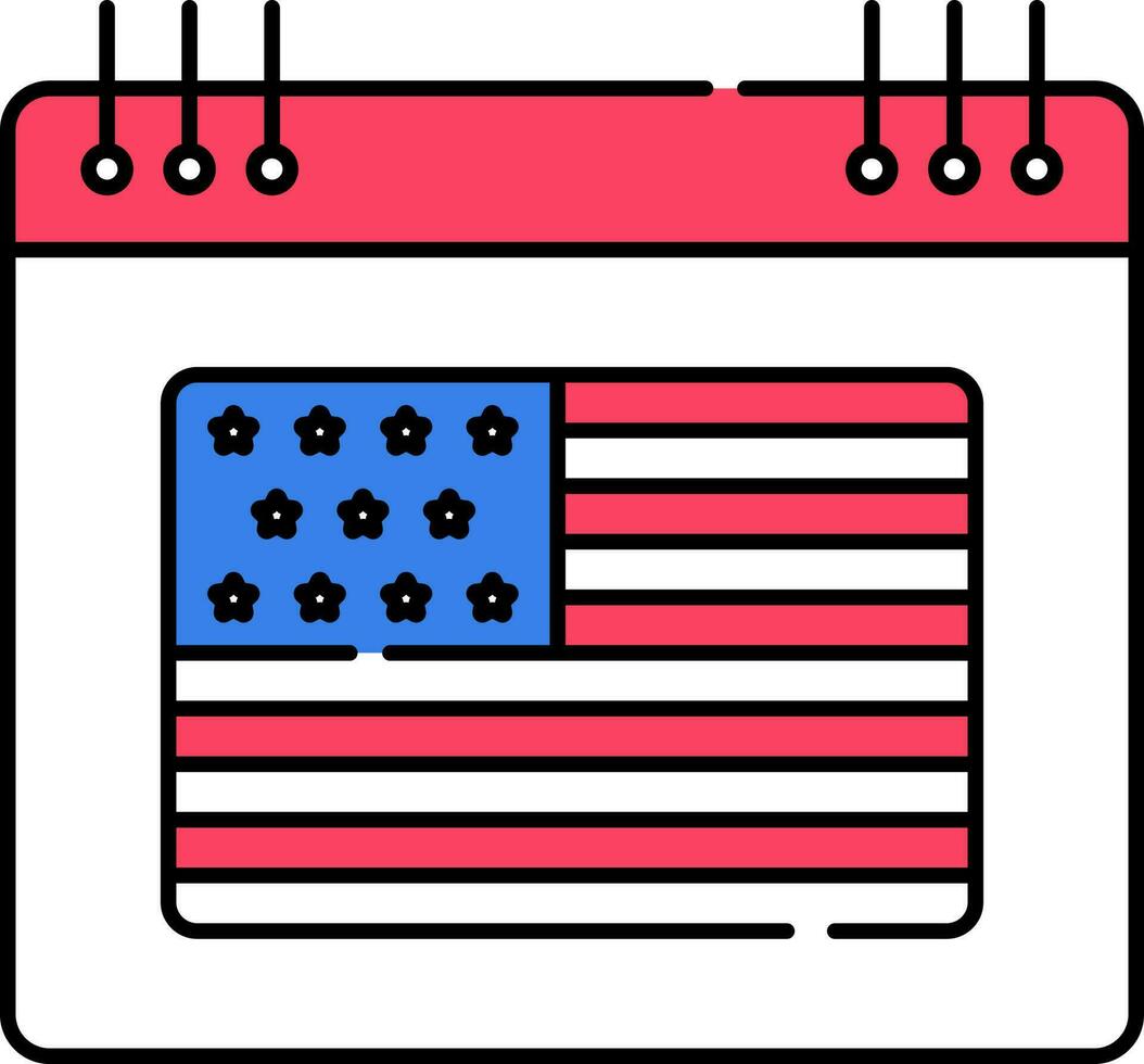 US Calendar Icon In Flat Style. vector