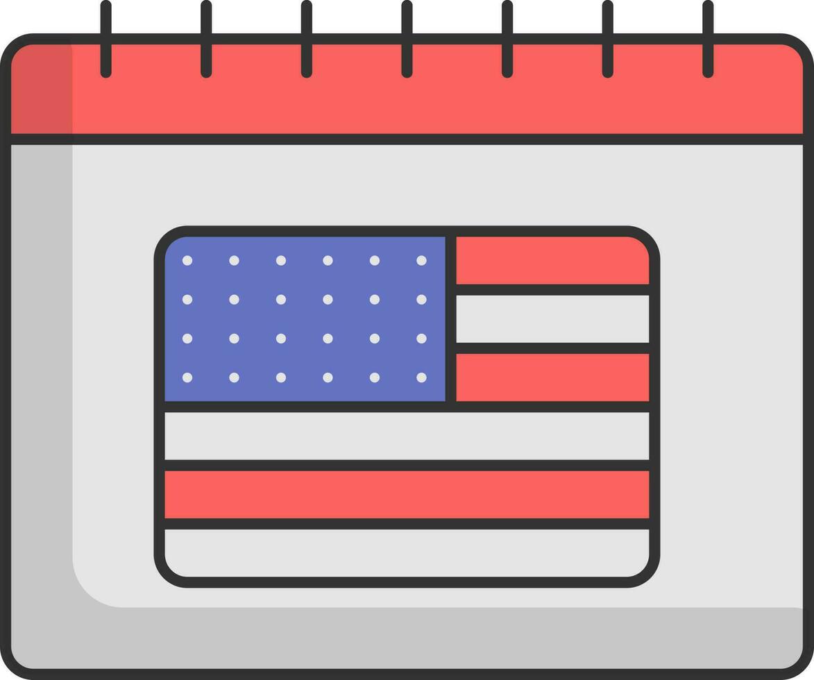 US Calendar Icon In Flat Style. vector