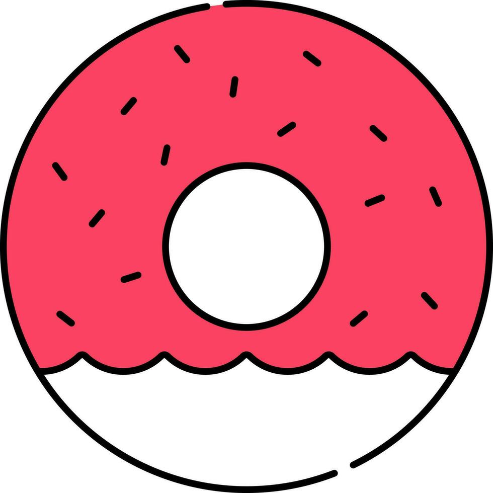 Isolated Donuts Icon In Red And White Color. vector