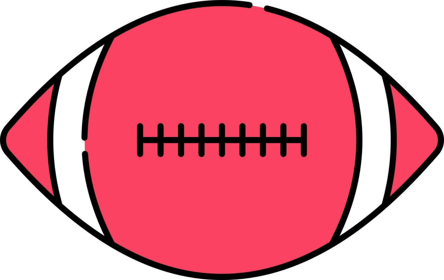 Red And White Illustration Of Rugby Ball Icon. vector