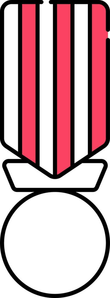 Isolated Medal Icon In Red And White Color. vector