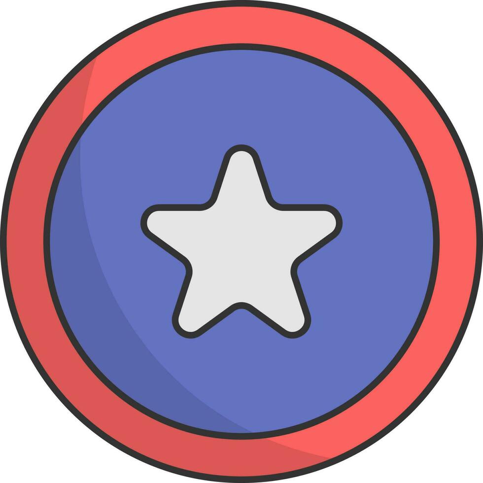 USA Star Color Sticker Icon Or Symbol. vector