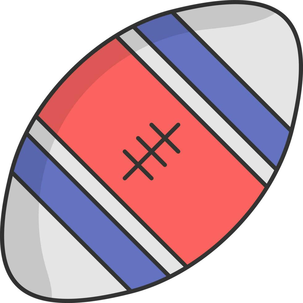 Colorful Illustration Of Rugby Ball Icon. vector