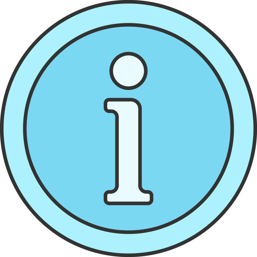 Blue Info Sign Or Icon In Flat Style. vector