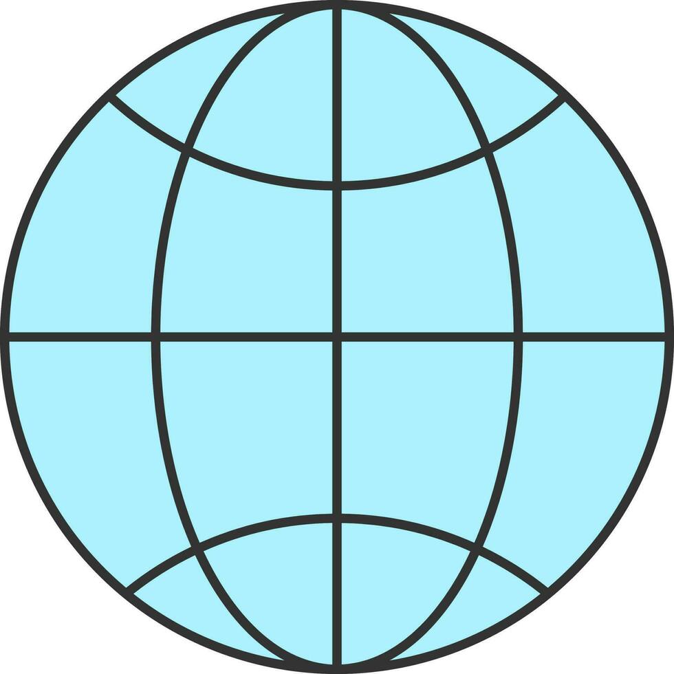 Flat Illustration Of Blue Globe Icon. vector