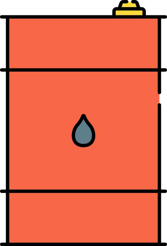 Liquid Barrel Orange Icon In Flat Style. vector