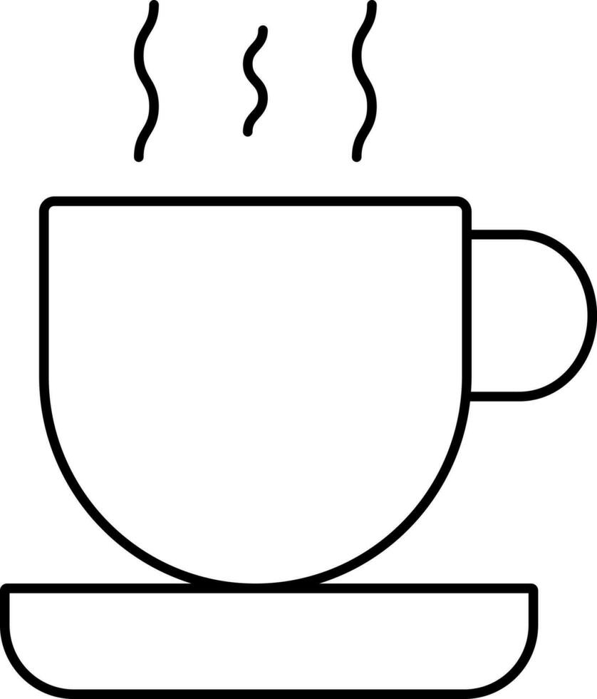 Hot Drink Cup Black Thin Line Art. vector