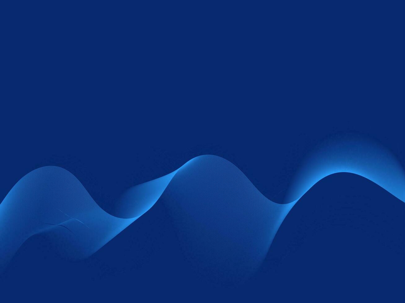 Abstract Wavy Motion Background In Blue Color. vector