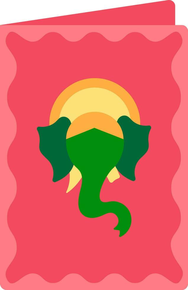 Colorful Illustration Of Faceless Ganesha Booklet Flat Icon. vector