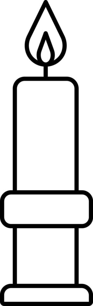 Isolated Candle Icon In Line Art. vector