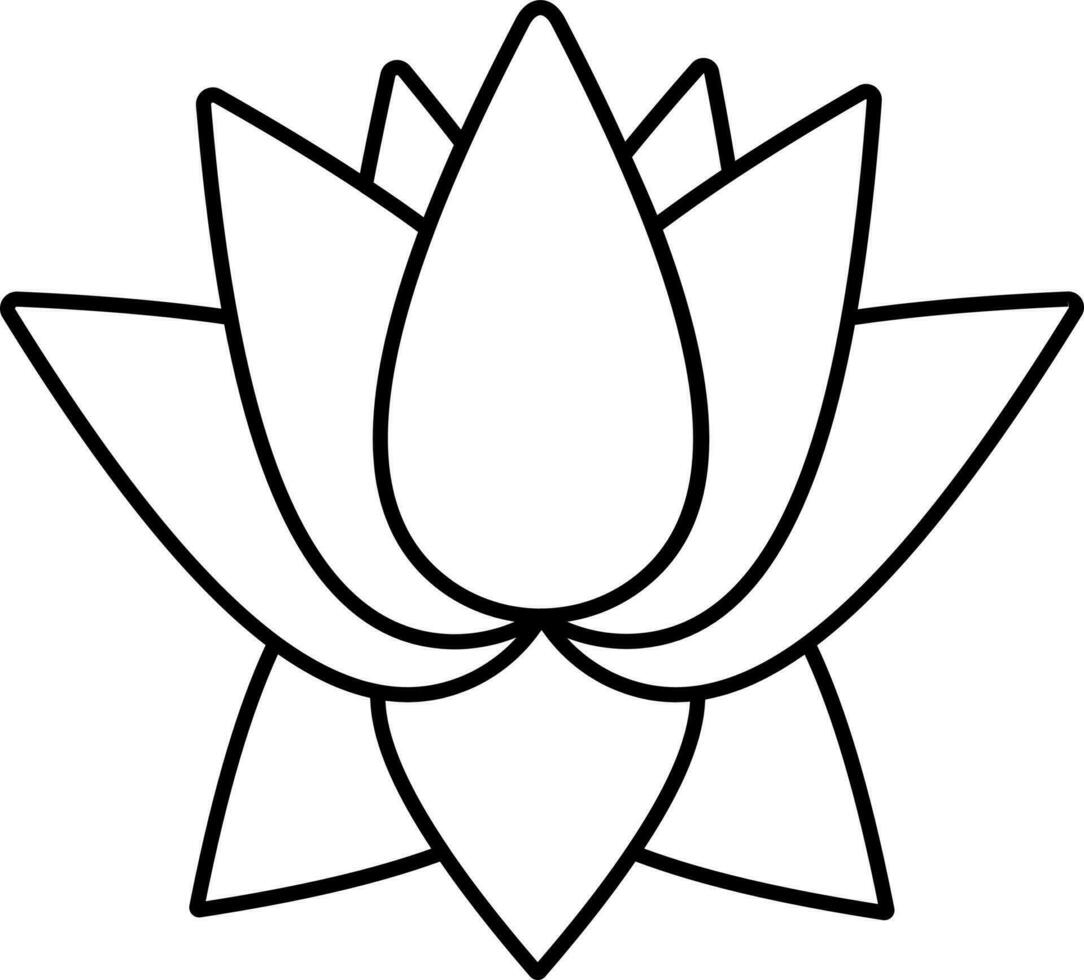 Isolated Lotus Flower Icon In Flat Style. vector