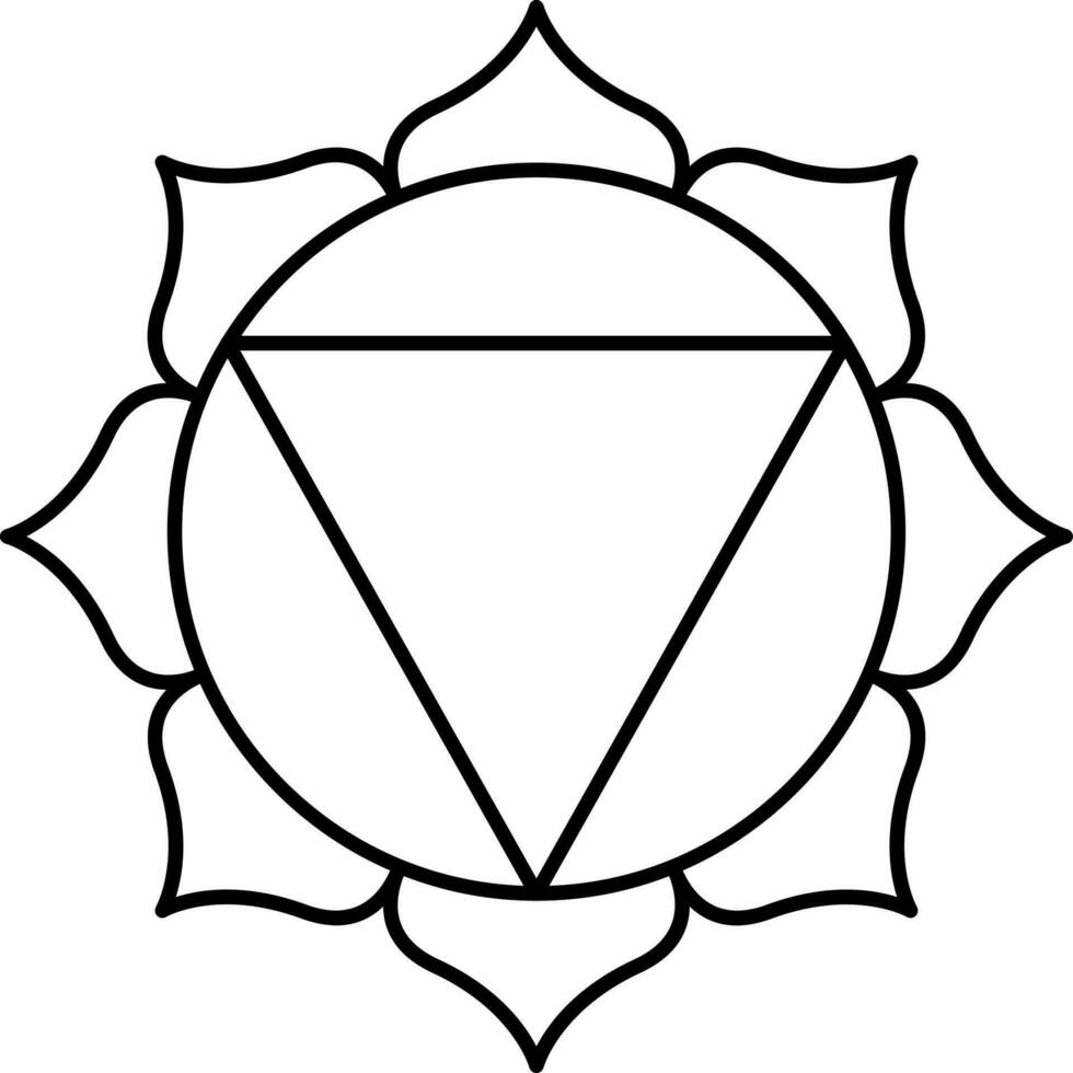 Triangle Sacred Icon In Line Art. vector