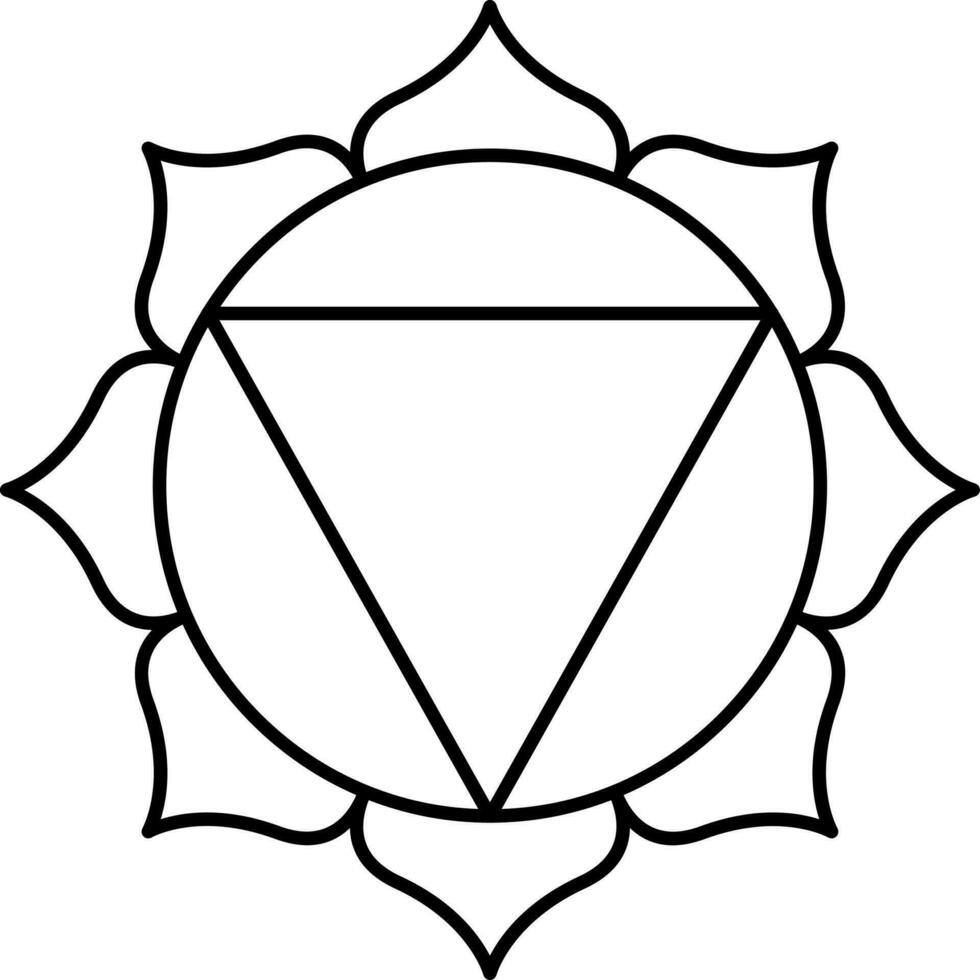 Triangle Sacred Icon In Line Art. vector