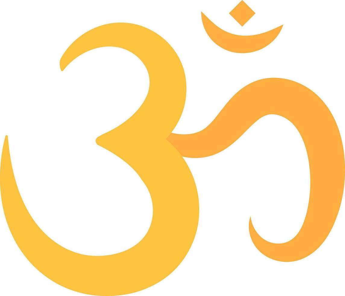 Yellow OM Symbol Or Icon In Flat Style. vector