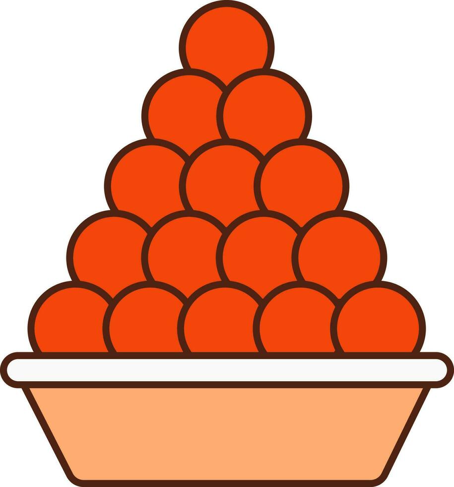 Flat Illustration Of Laddu Pot Orange Icon. vector