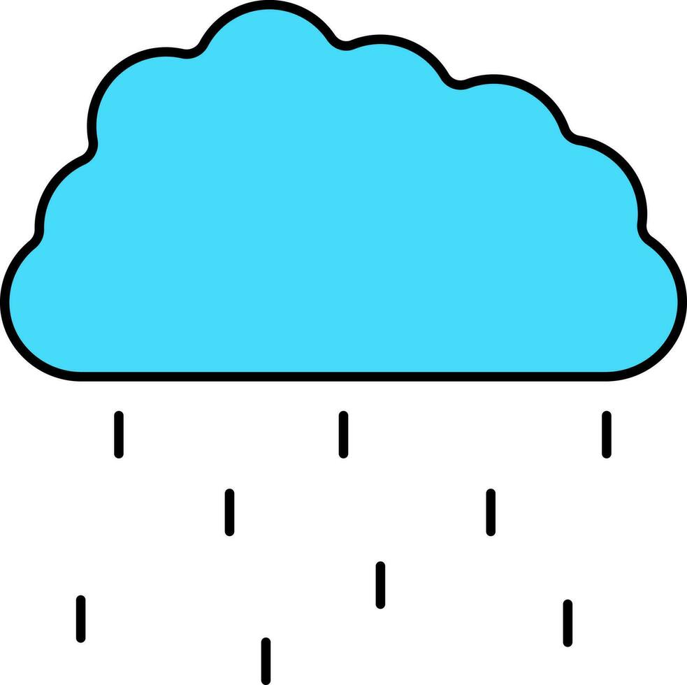 lluvia nube icono en azul color. vector