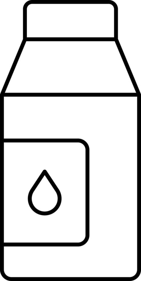 Isolated Tetra Pack Icon In Black Outline. vector