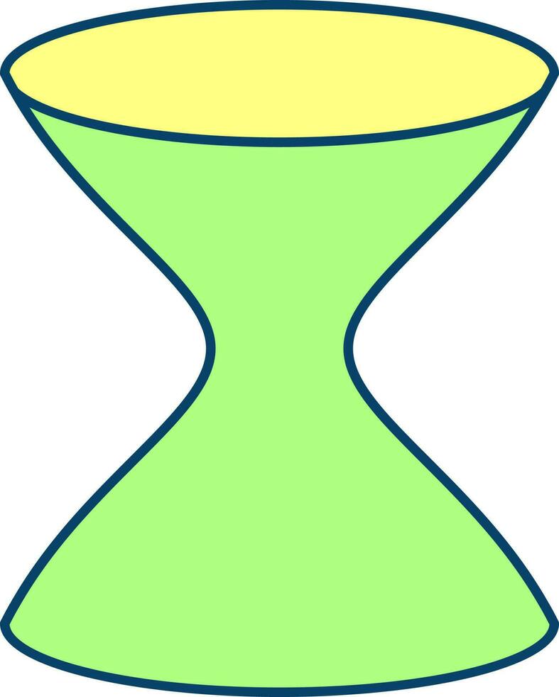 Hyperboloid Icon In Green And Yellow Color. vector