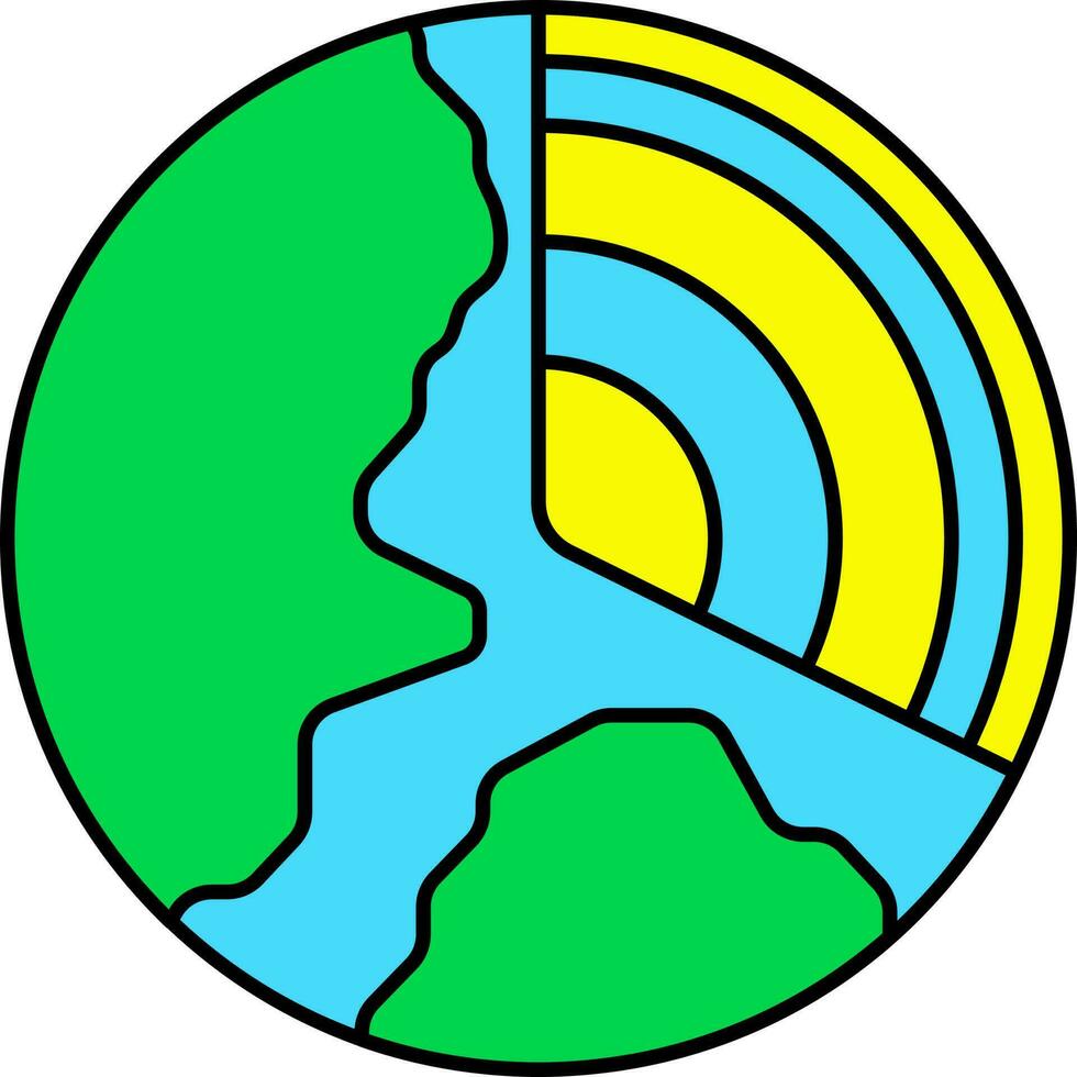 Colorful Earth Layers Icon In Flat Style. vector
