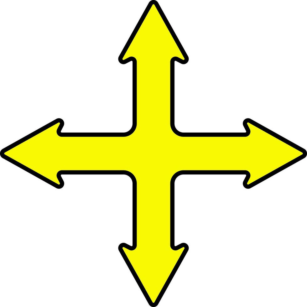 Move Icon In Yellow Color. vector