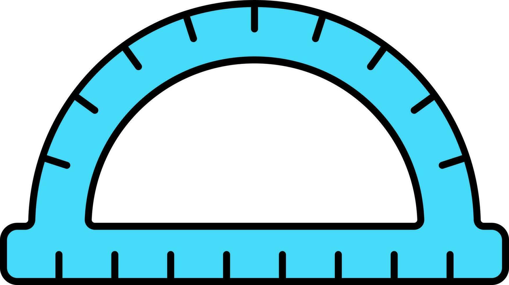 Protractor Icon In Blue Color. vector