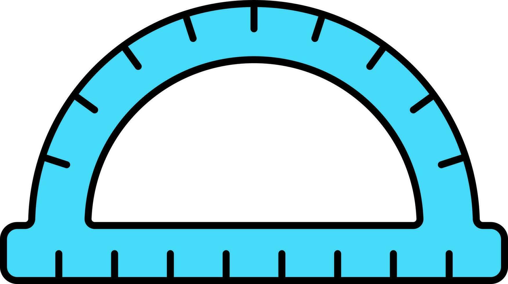 Protractor Icon In Blue Color. vector