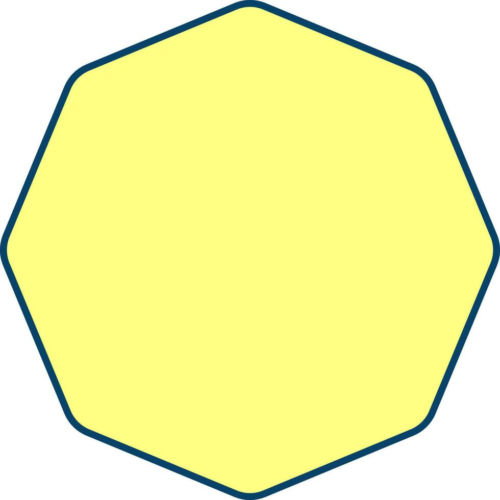 Flat Style Octagon Icon In Yellow Color. vector