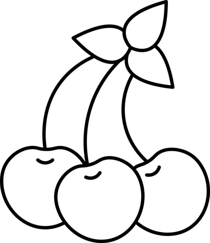 Berries Bunch Icon In Black Line Art. vector