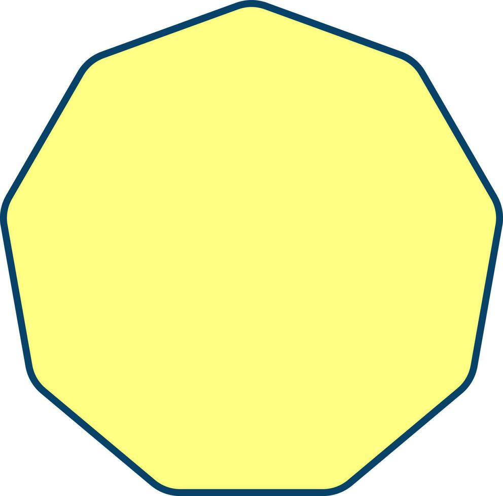 Flat Style Nonagon Icon In Yellow Color. vector