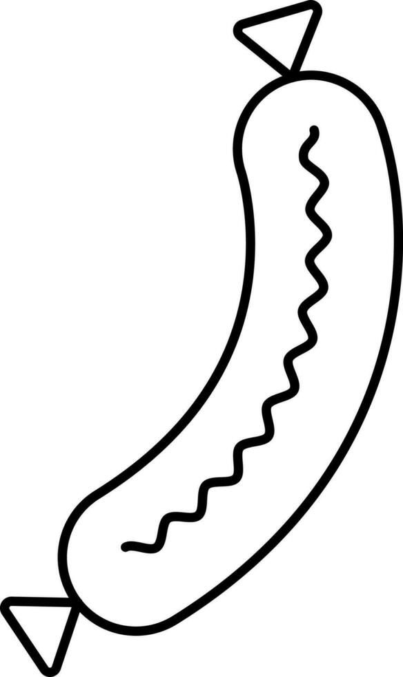 Isolated Sausage Wrap Icon In Black Outline. vector