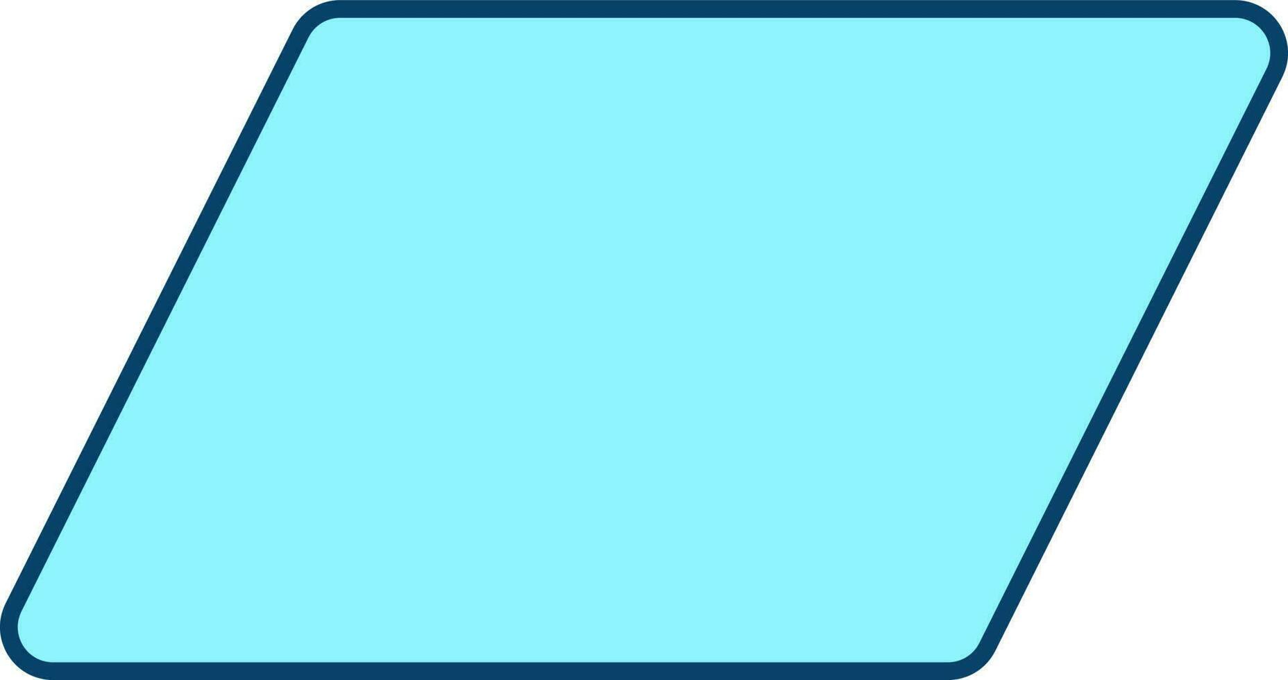 Parallelogram Symbol Or Icon In Blue Color. vector