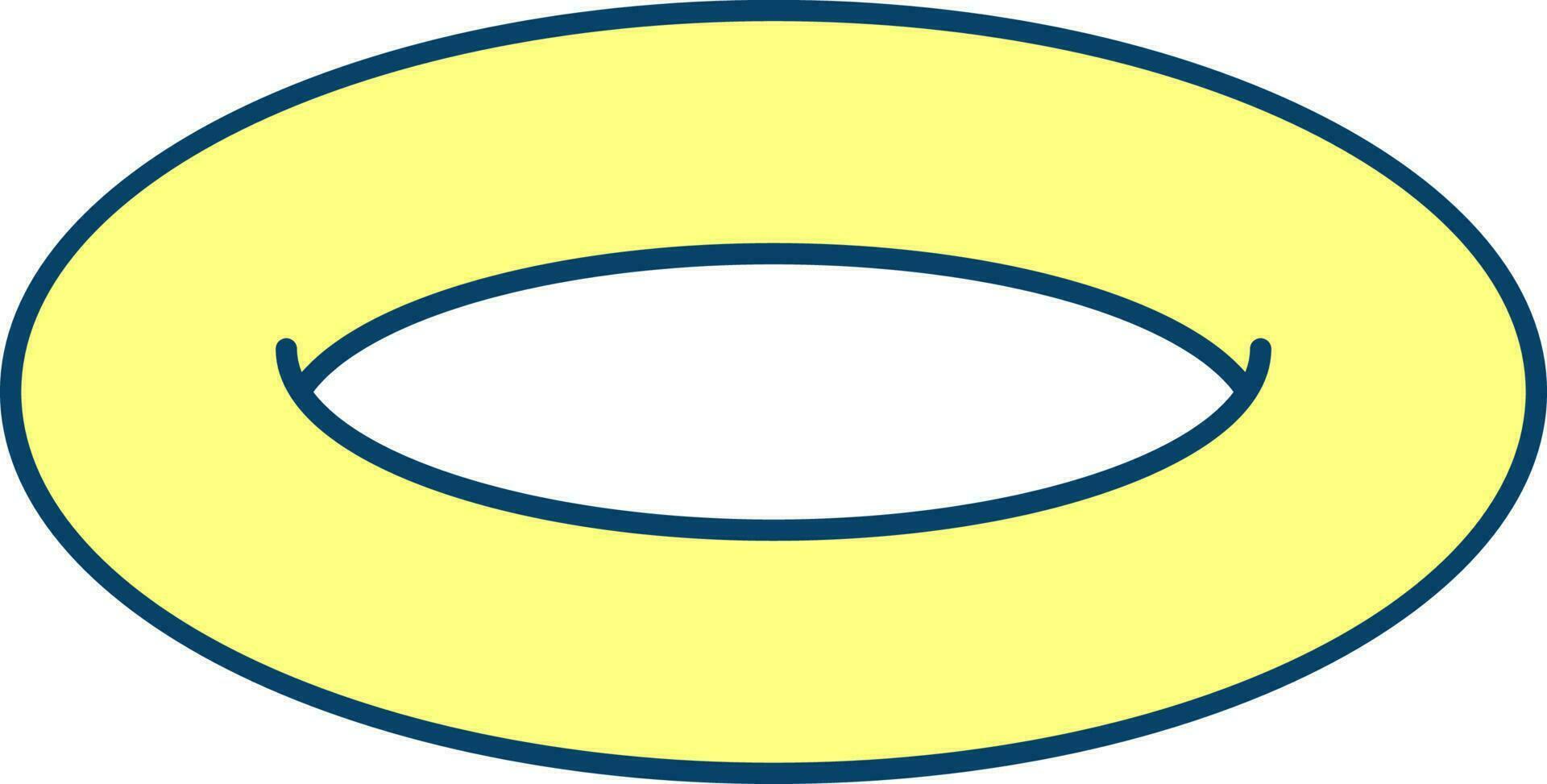 Torus Icon Or Symbol In Yellow Color. vector