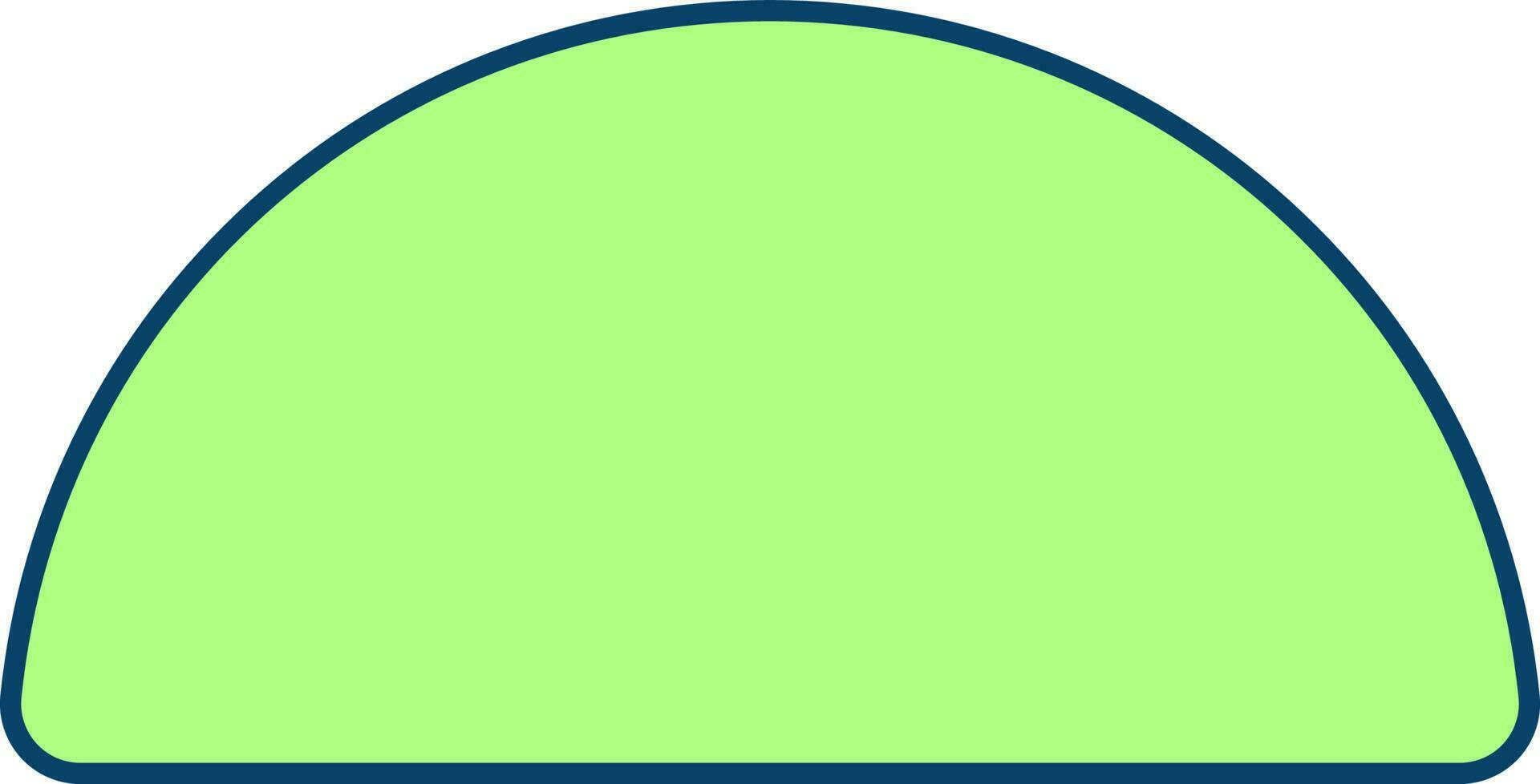 Half Circle Icon In Green Color. vector