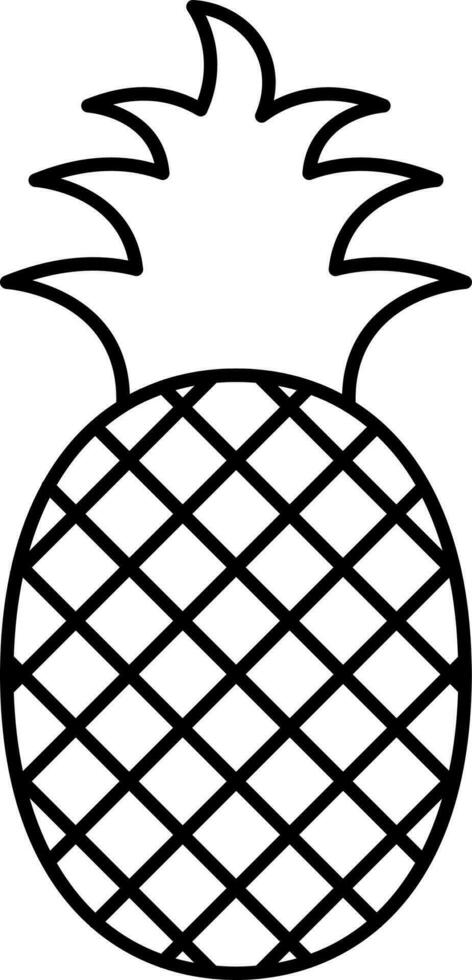 Black Thin Line Art Of Pineapple Icon. vector