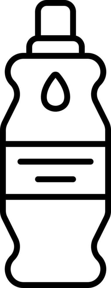 Isolated Bottle Icon In Black Linear Art. vector