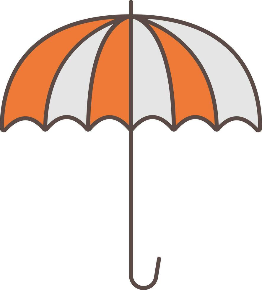 Isolated Umbrella Icon In Orange And Gray Color. vector